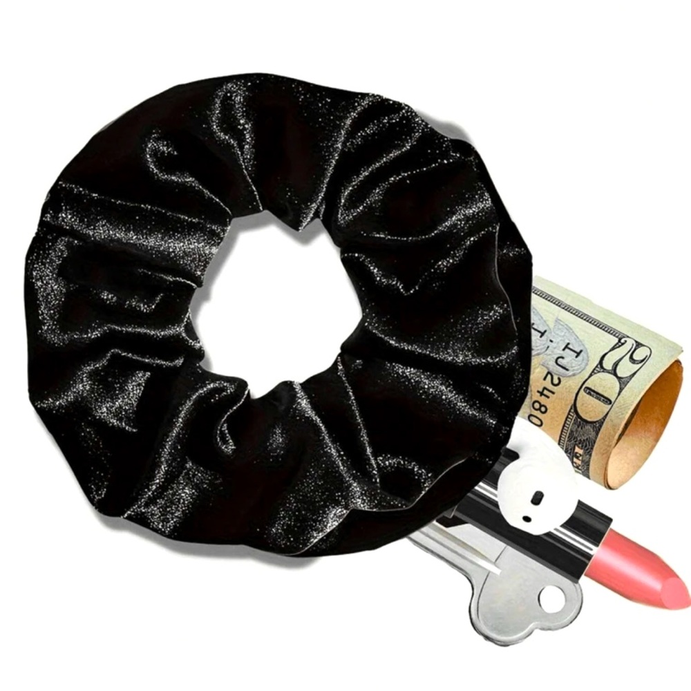 Black Scrunchie with secret storage (set of 2)
